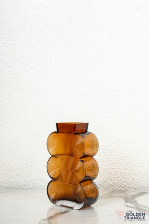 Prism Glass Vase - Amber - Medium
