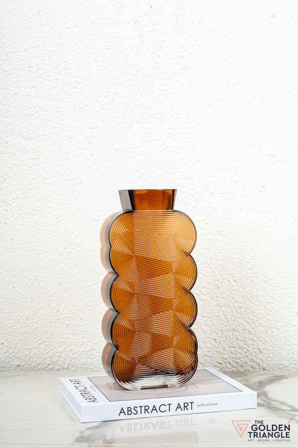 Prism Glass Vase - Amber - Tall