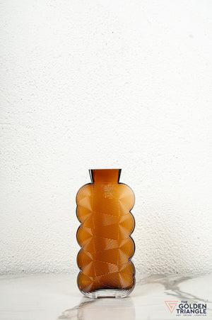 Prism Glass Vase - Amber - Tall