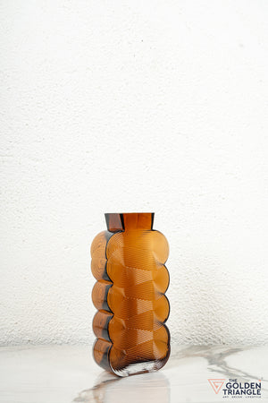 Prism Glass Vase - Amber - Tall