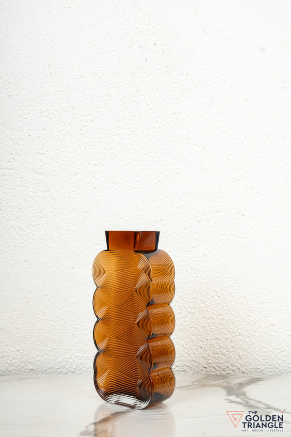 Prism Glass Vase - Amber - Tall
