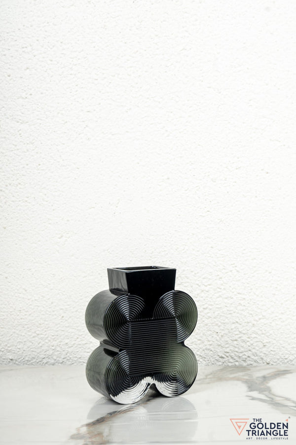 Prism Glass Vase - Amber - Short