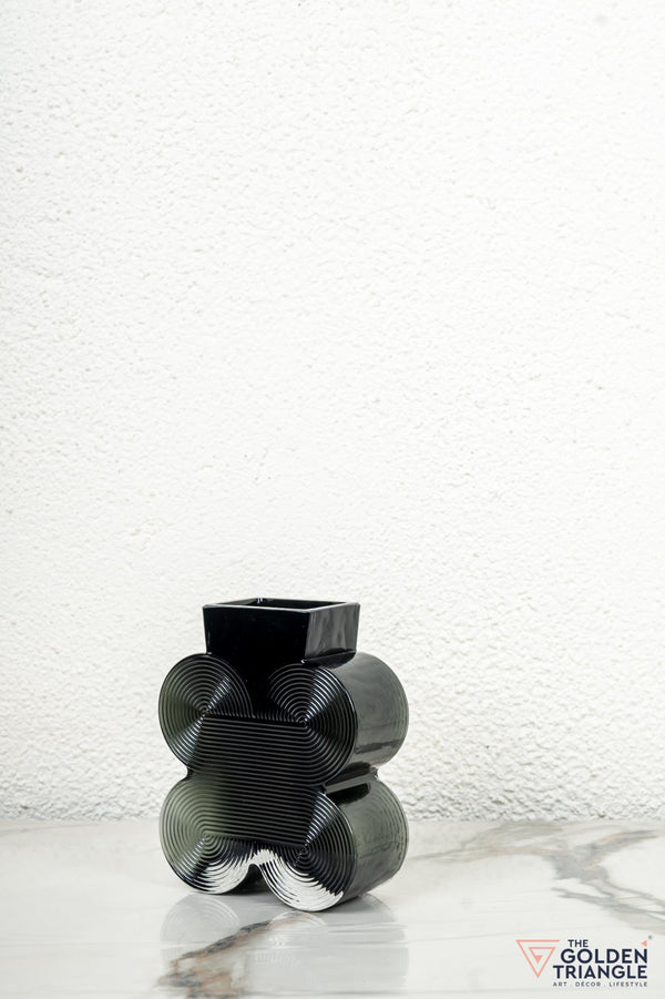 Prism Glass Vase - Amber - Short