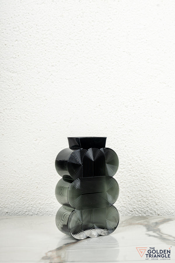 Prism Glass Vase - Smoke - Medium