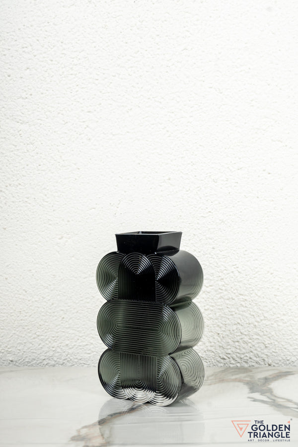 Prism Glass Vase - Smoke - Medium