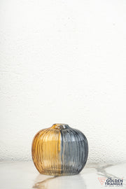 Xenia Glass Vase - Amber & Smoke