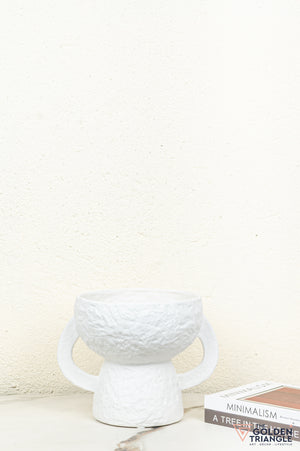 Ren Short Ceramic Vase - White