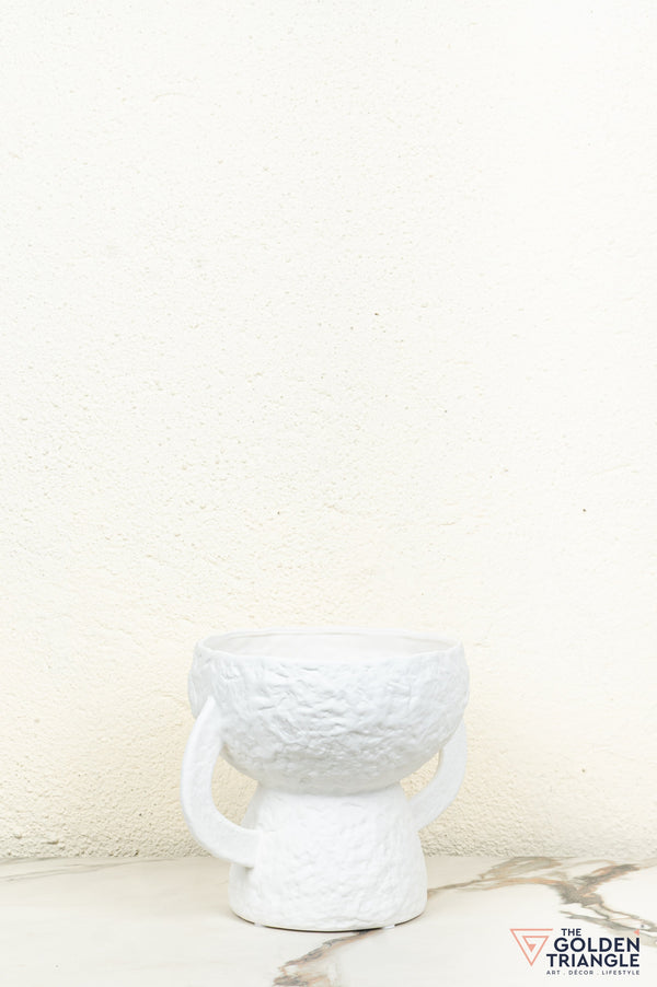 Ren Short Ceramic Vase - White