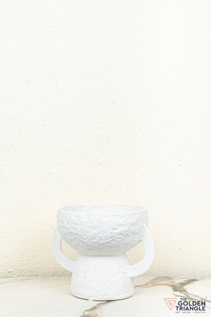 Ren Short Ceramic Vase - White