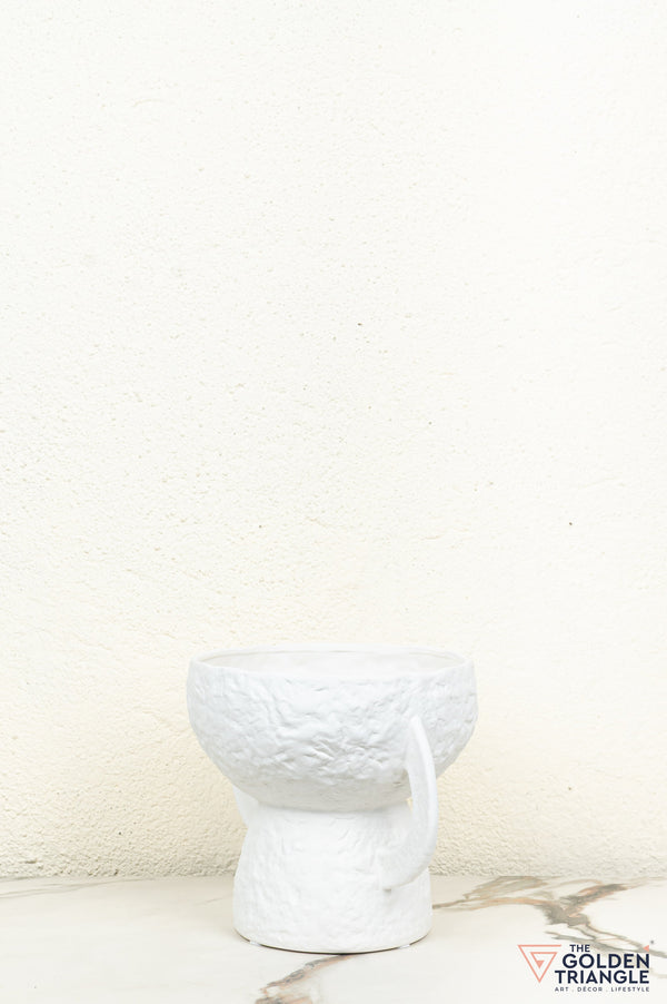 Ren Short Ceramic Vase - White