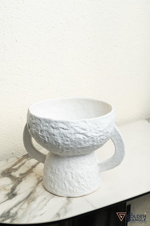 Ren Short Ceramic Vase - White