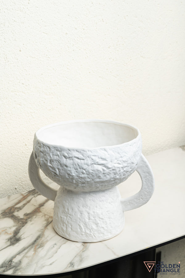 Ren Short Ceramic Vase - White