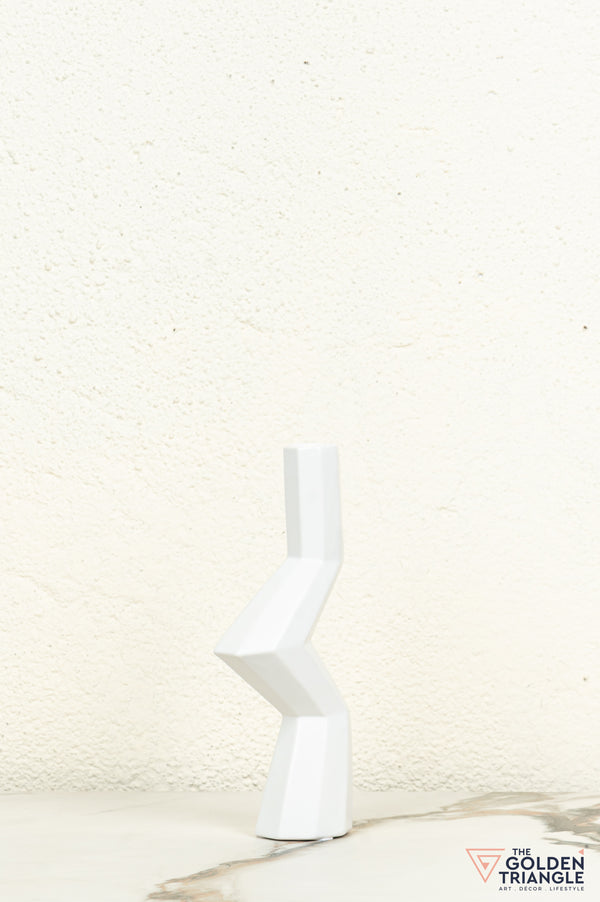 Kaze Ceramic Candle Stand Showpiece - White