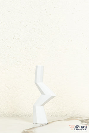 Kaze Ceramic Candle Stand Showpiece - White