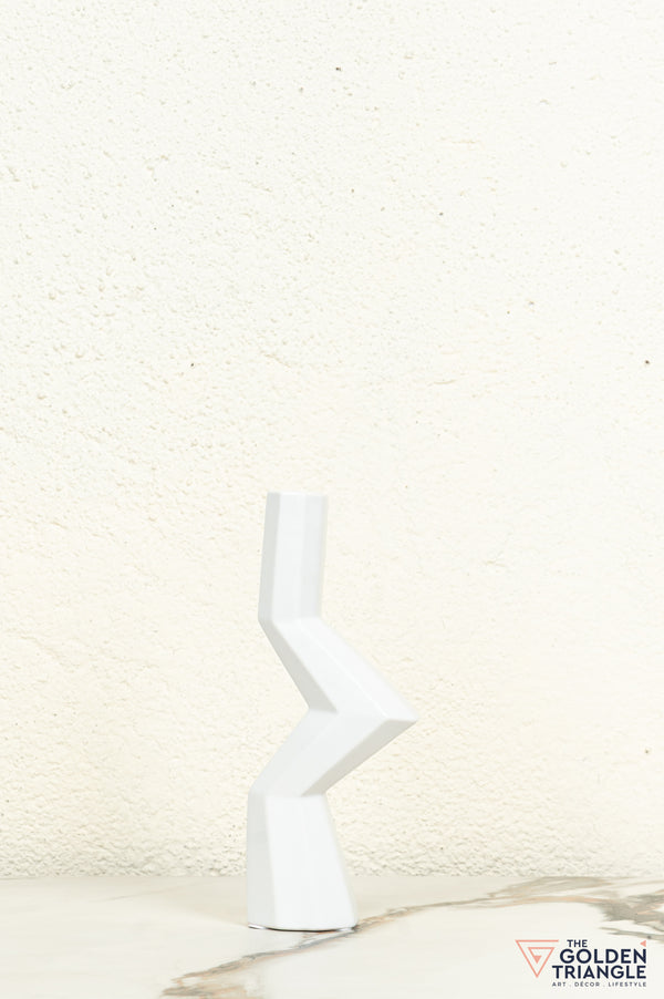 Kaze Ceramic Candle Stand Showpiece - White