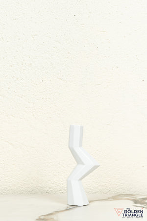 Kaze Ceramic Candle Stand Showpiece - White