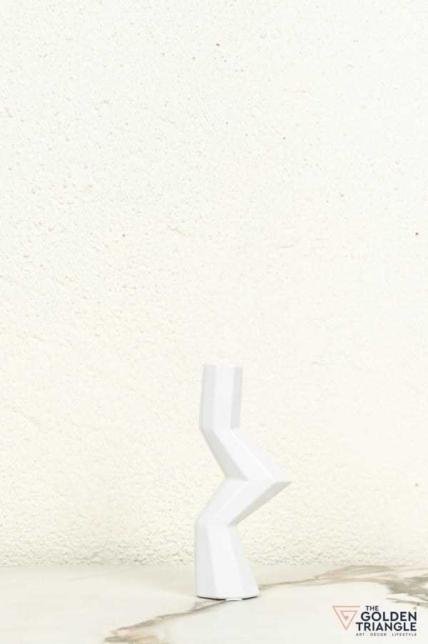 Kaze Ceramic Candle Stand Showpiece - White