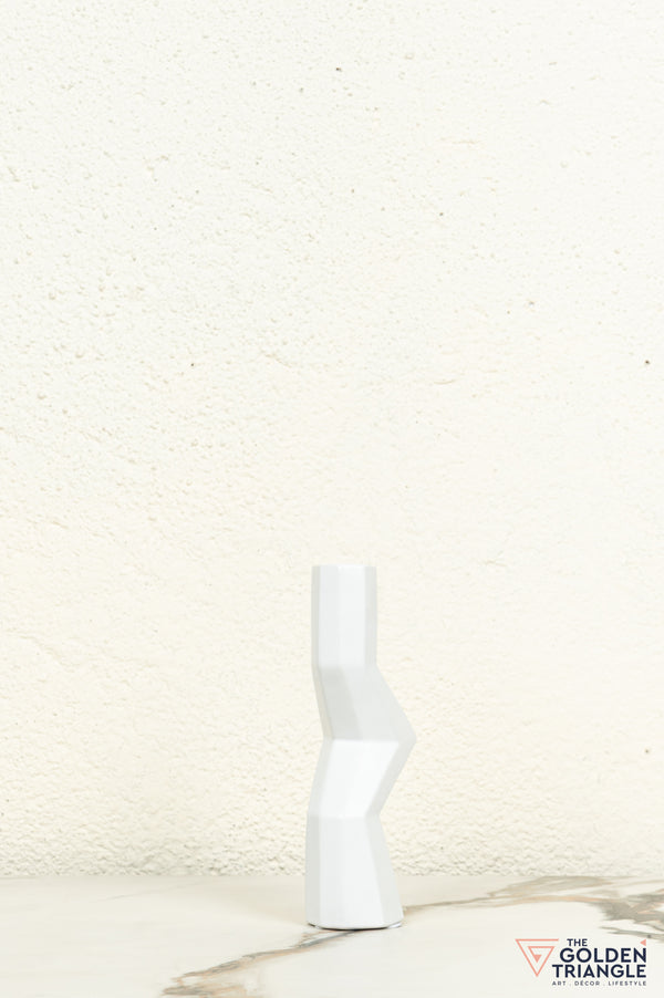 Kaze Ceramic Candle Stand Showpiece - White