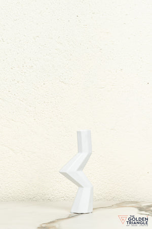 Kaze Ceramic Candle Stand Showpiece - White
