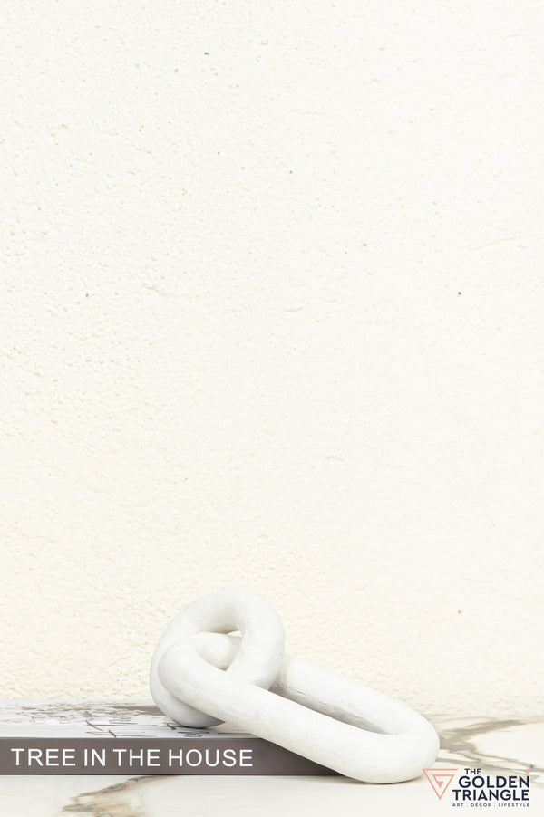 Hoshi Chain Ceramic Tabletop Showpiece - White