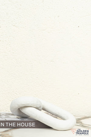 Hoshi Chain Ceramic Tabletop Showpiece - White