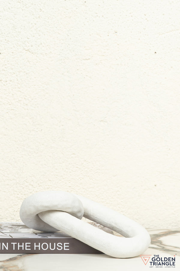 Hoshi Chain Ceramic Tabletop Showpiece - White