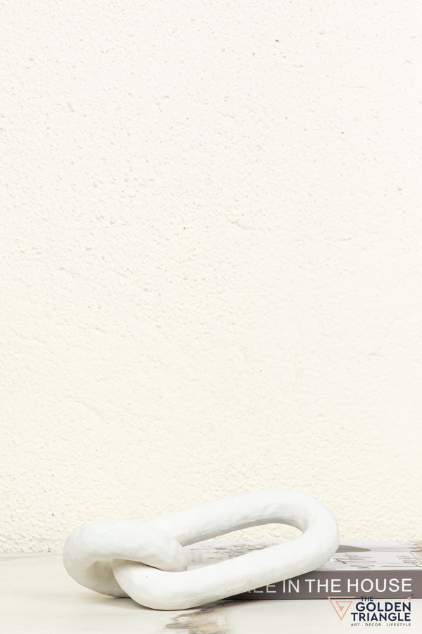 Hoshi Chain Ceramic Tabletop Showpiece - White