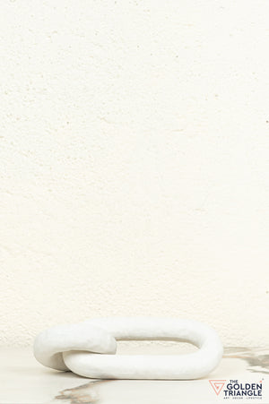 Hoshi Chain Ceramic Tabletop Showpiece - White