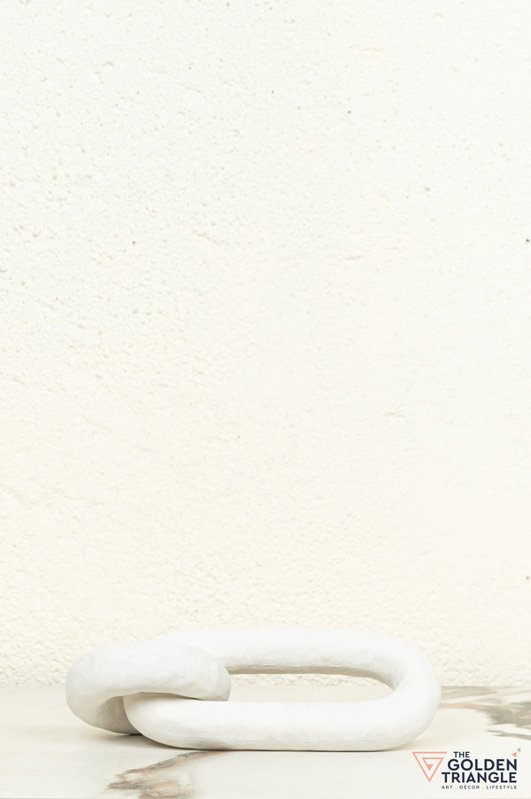 Hoshi Chain Ceramic Tabletop Showpiece - White