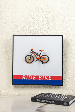 Velocity 3D Bicycle Wall Art Frame  - Orange