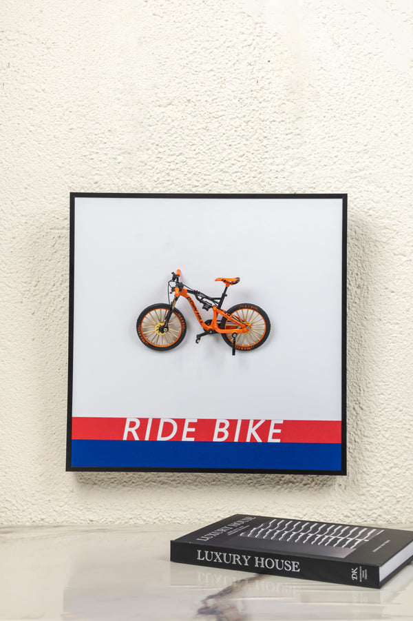 Velocity 3D Bicycle Wall Art Frame  - Orange
