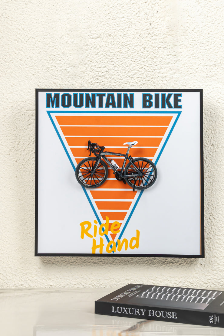 Velocity 3D Mountain Bicycle Wall Art Frame - Orange