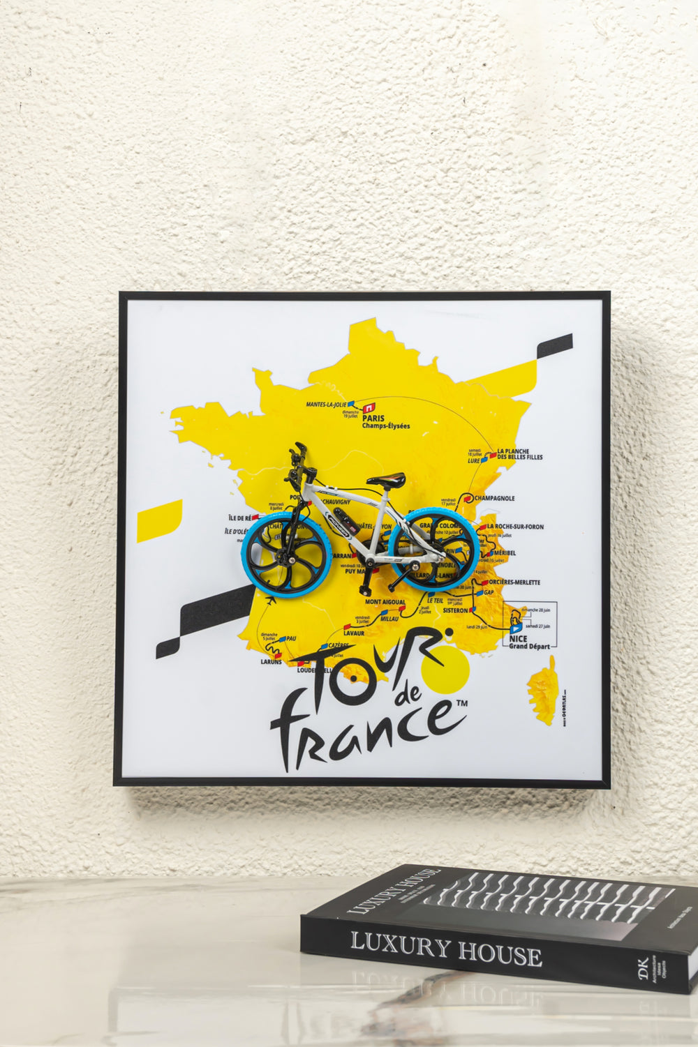 Tour De France 3D Bicycle Wall Art Frame