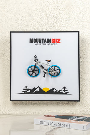 Velocity 3D Mountain Bicycle Wall Art Frame - White