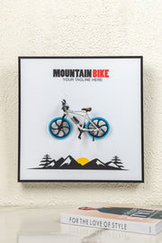 Velocity 3D Mountain Bicycle Wall Art Frame - White