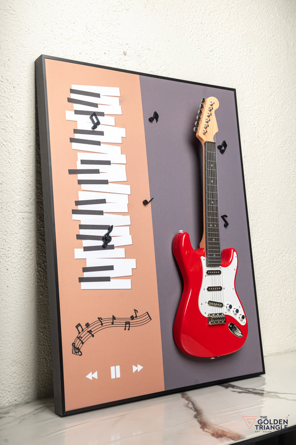 Strummer 3D Guitar Wall Art Frame - Red