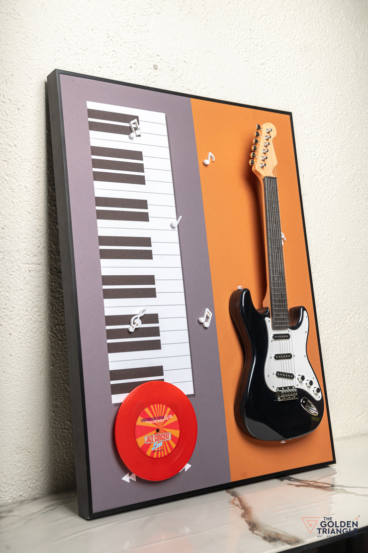 Strummer 3D Guitar Wall Art Frame - Orange