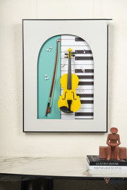 Harmonics 3D Violin Wall Art Frame - Green