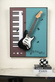 Strummer 3D Guitar Wall Art Frame - Teal