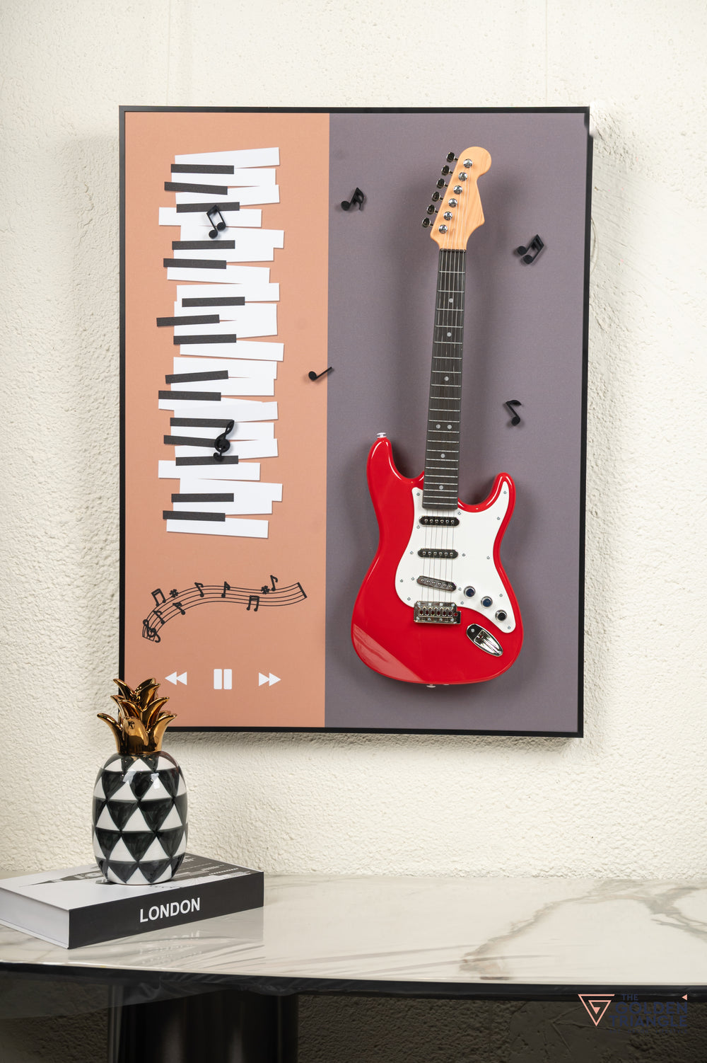 Strummer 3D Guitar Wall Art Frame - Red