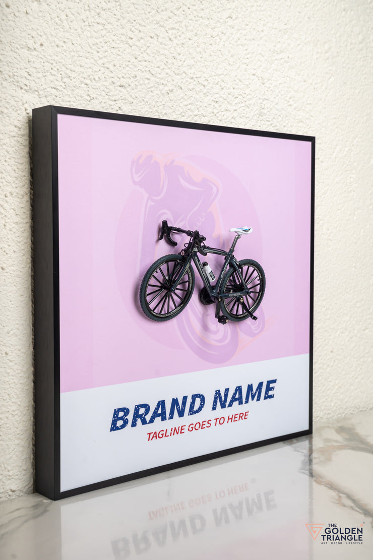 Velocity 3D Bicycle Wall Art Frame - Pink