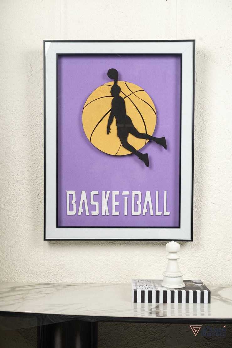 Basketball Wall Art Frame - Purple