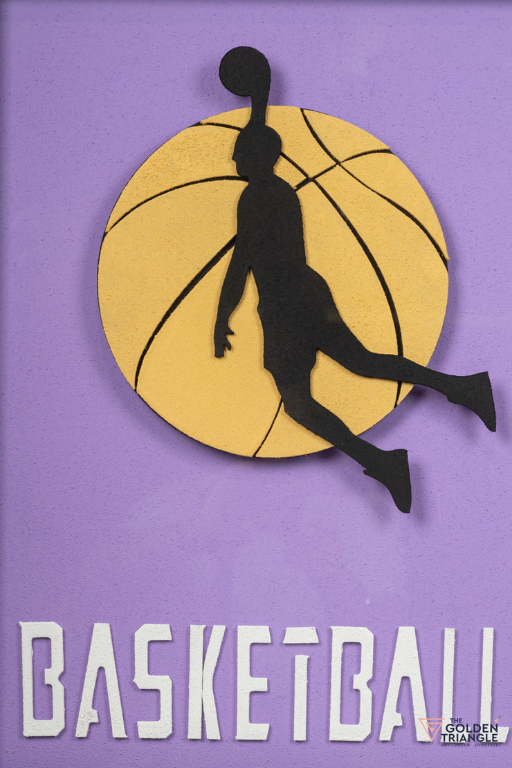 Basketball Wall Art Frame - Purple