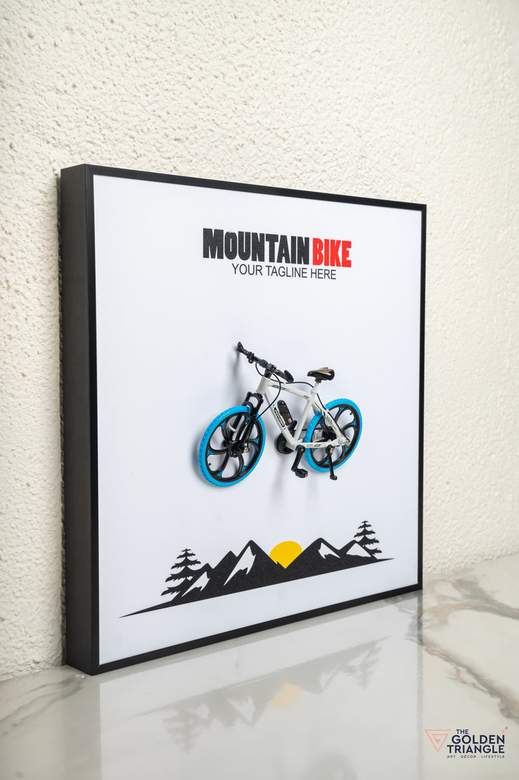 Velocity 3D Mountain Bicycle Wall Art Frame - White