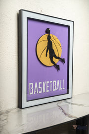 Basketball Wall Art Frame - Purple