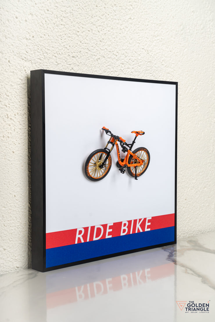 Velocity 3D Bicycle Wall Art Frame  - Orange