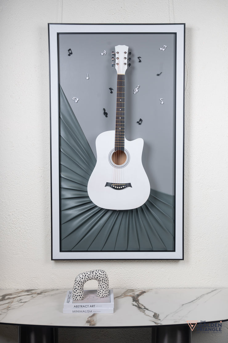 Starlight 3D Guitar Wall Art Frame - Gray