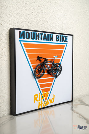 Velocity 3D Mountain Bicycle Wall Art Frame - Orange