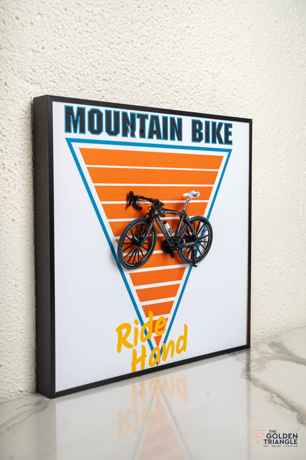 Velocity 3D Mountain Bicycle Wall Art Frame - Orange