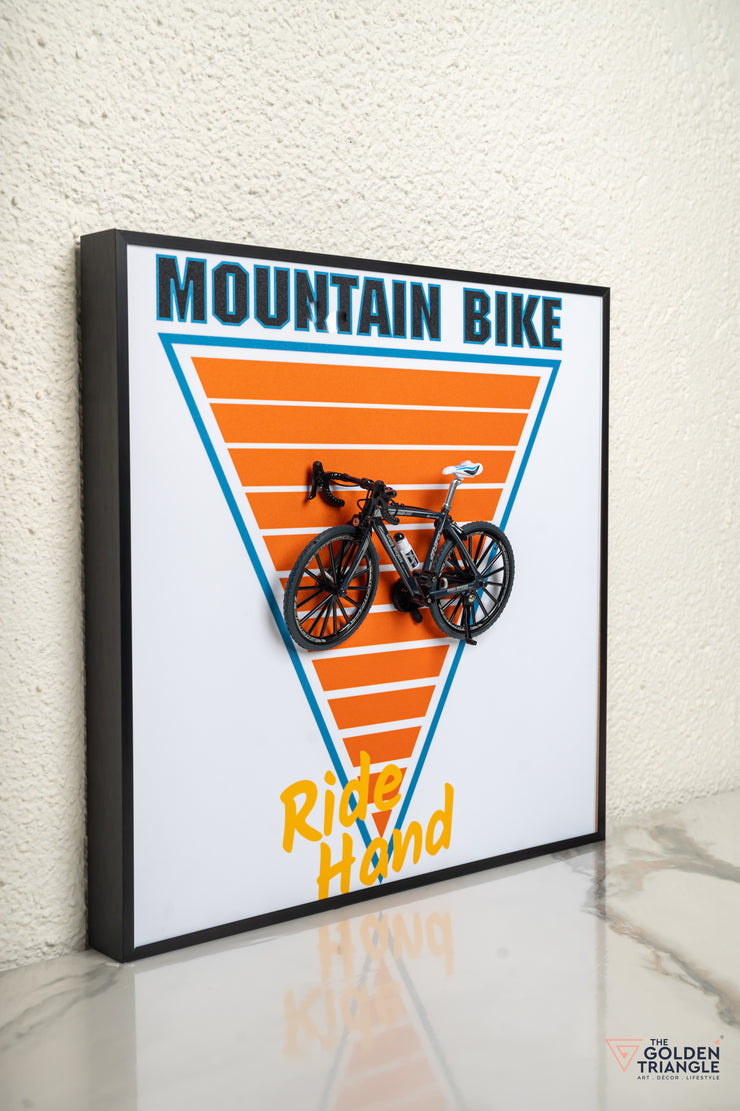 Velocity 3D Mountain Bicycle Wall Art Frame - Orange